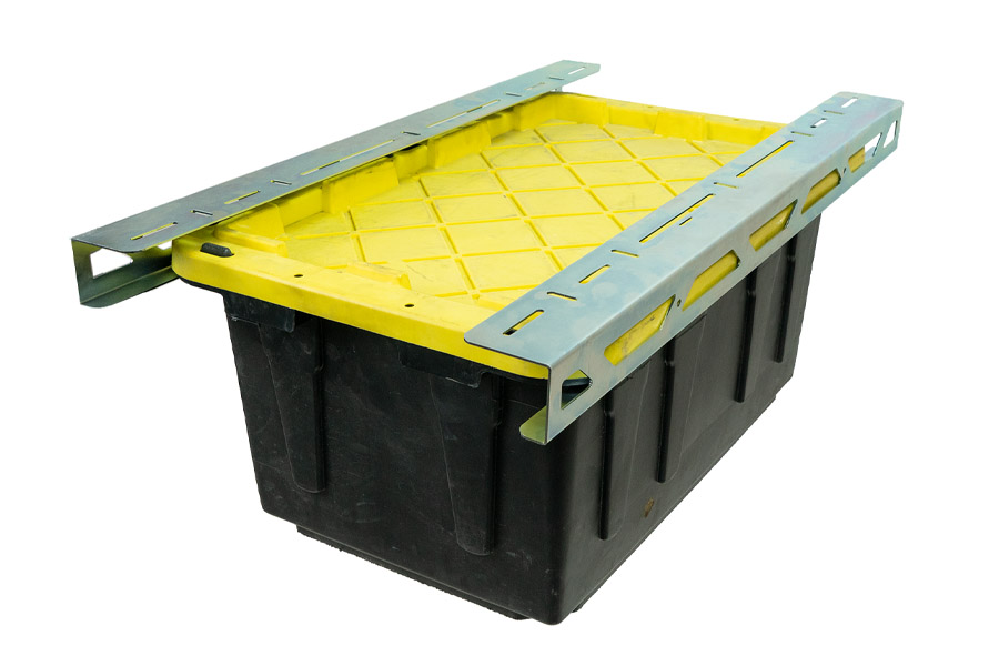 Series 200A Mobile Bin Storage Units with Yellow Bins – All Rack Solutions